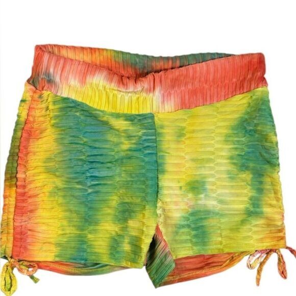 New Look Pants - NWT Plus Size Tie Dye Ruched Butt Lifting  Design Bike Shorts - Size 2X/3X